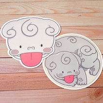 [모비딕컴퍼니] 손목받침쿠션 케이블홀더 손목보호대 컴퓨터악세사리 케이블묶기 전산소모품, 잇★ 얼굴