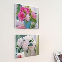 아트박스/꾸밈 ga827-캔버스액자33.4x24.2_금전운의모란꽃화분모음, 1.재물