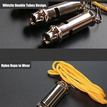 이중벽관 끈이 스테인레스 스틸 휘슬 훈련용 비상 이중 튜브 야외 생존 캠핑 경기