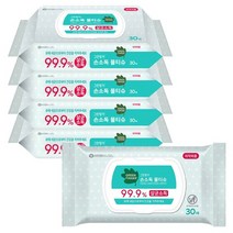 그린핑거 99.9% 손소독 물티슈 살균 소독 티슈 캡형 30매 5팩, 30개입 5팩