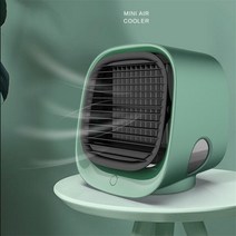 휴대용에어컨 소형에어컨 미니에어컨 미니 에어컨 쿨러 팬 7 색 라이트 USB 휴대용 3 기어 개인 공간 가정, 02 green