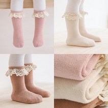 미소 통통레이스양말 유아겨울양말 아기양말 돌촬영룩 선물용 자매룩코디