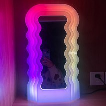 LED 웨이브 블루투스 특이한 전신거울 카페 쇼룸 호텔 럭셔리 인테리어 지디 거울, 기타, 믹스컬러(블루투스색상변경)