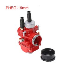 Alconstar-오토바이 오토바이 스쿠터 2T 델로토 PHBG 레이싱 17 19 21MM 기화기 카브 공기 흡입구 RS50 47cc 49cc GY6, 19mm red