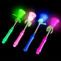 야광맨 LED 밥풀 미니 장미봉 (1pcs) 누룽지봉 야광봉 4가지 색상, [블루]LED 밥풀 미니 장미봉+AG13 배터리 3개