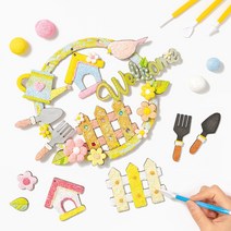 민화샵 봄 꽃 클레이 웰컴 리스 만들기1054047, 단품