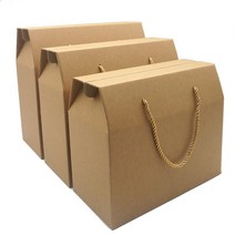 마켓꿍 50개 무지 손잡이 선물 상자 5종 고급 작은 큰 대형 소형 크라프트 블랙 포장 종이 답례품 명절 끈 튼튼한 박스, 손잡이 선물상자 4호 50개