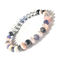 [오펄스의 신비] 10월 탄생석 오팔 액막이 신비 개운 수호 오팔 아이올라이트 하이퍼 씬 크리스탈 코스모오라 천연석 파워 스톤 팔찌 오리지널 디자인 멋쟁이 이토 산후카 미스튜디오 내경 15.5cm16.cm