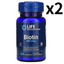 라이프익스텐션 비오틴 600mcg 100정 캡슐 2개