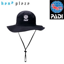 PADI 패디 스쿠버다이빙 정글모 모자, 블랙