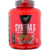 BSN 신타 -6 울트라 프리미엄 프로틴 매트릭스 딸기 밀크 셰이크 2.27kg 5.0lbs, 1EA
