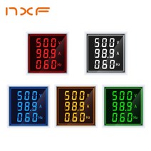 전기테스터기 전파측정기 활선경보기 누설전류계 ac 60-500v 0-100a led 디지털 전압계 계 헤르츠 hz 신호 조명 220v 전압 측정기 볼트 앰프 테스터 감지기, 정사각형 대 Hz, 파란색