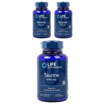 라이프익스텐션 타우린 1000mg 베지테리안 캡슐, 90정, 3개
