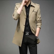 봄 남자 트렌치코트 롱 캐주얼 중년 남성 양복 아우터 루즈핏 아빠룩 패션감 바람막이 야상 아우터