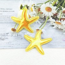 불가사리 패딩 반짝이 가죽 쉘 패치 아플리케 5CM 헤어 스크랩북 DIY 공예용 부직포 배지 30 개, 6