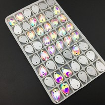 모든 크기 눈물 방울 유리 모조 다이아몬드에 바느질 배 크리스탈 ab 색상 플랫 백 돌, 10x14mm 12pcs, 12개