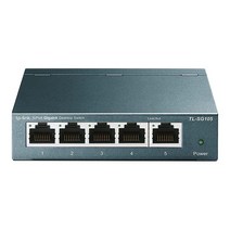 티피링크 TL-SG105 5포트 기가비트 언매니지드 이더넷 네트워크 스위치 스플리터 플러그 앤 플레이 팬리스 메탈 디자인 차폐 포트 트래픽 최적화, 5 Port