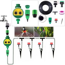 다이모공구/스프링클러세트 미스트 미니스프링쿨러 안개분사 타이머 자동물주기 /타이머 호스길이선택가능, 01.타이머+미니스프링클러세트, 01-01.(듀얼)+미니세트7mm(10M)