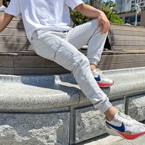 빠델 썸머쿨 남성 반밴딩 스판 린넨 카고 조거팬츠