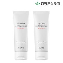 김정문알로에 [김정문알로에] 큐어 마일드 수딩 선젤 선크림 60ml 2개, 1