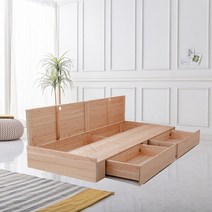 편백나무원목/윈스 멀티수납 서랍형싱글침대프레임/매트리스별도/슈퍼싱글침대/수도권무료배송, 싱글