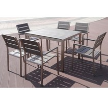 발리세트 야외테이블세트 4/6인 아웃도어 수지목 펜션 리조트 카페테라스, 6인세트 150(캡)테이블