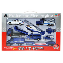 JY완구 경찰 소방 종합세트 다이캐스팅차 경찰차 소방차 장난감차, 경찰종합세트(블루)