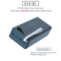 파워뱅크 자작배터리 캠핑용배터리 DIY 보조베터리 케이스 14*18650 5V 2A 배터리 충전 저장 상자 쉘 마이, 02 Wireless Black
