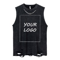 광포 프린트 티셔츠 워싱 애니메이션 레트로 민소매 셔츠 펑크 탱크 탑 내장 캐스카 조끼 여름 Y2k