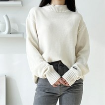 보온성 좋은 램스울 여자 루즈핏 반목 폴라 니트 9색