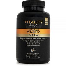 Herbalness 리포솜 비타민C 캡슐 1400mg 고흡수 지용성 비건 120개