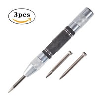 Automatic Centre Punch General Woodworking Metal Drill Adjustable Spring Loaded Hand Tools 375ea07, 01 3pcs Silver