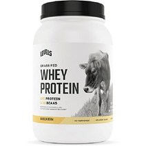 레벨 잔디 먹이 100 유청 단백질 무호르몬 더블 초콜릿 1LB, 2파운드(1팩), 바닐라