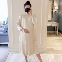 임산부 임부복 촬영 빅사이즈 주수원피스 출산 드레스 쉬폰 주름 긴 임신 드레스 출산