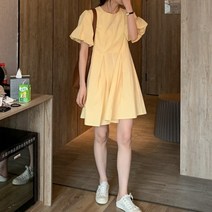[바보사랑] 여성 여름 토비 핀턱 미니 원피스 드레스