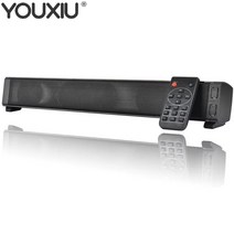 YOUXIU-20W 블루투스 사운드바 무선 휴대용 스피커 Hifi TV 충전식 원격 제어 PC 서라운드 바 Bluetooth, 01 Black