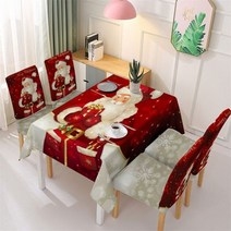 Christmas Tablecloth Xmas Dining Chair Cover Elastic Waterproof Bells Dinning Table Cloth for Home P, 6Pcs Chair Cover, Christmas A6