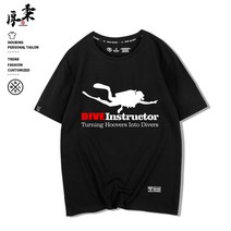 padi 다이빙 티셔츠 로고 프리 다이브 다이버 반팔 스쿠버