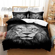 침실 용 사자 침구 세트 침대보 침대 홈 편안한 이불 커버 커버와 베개