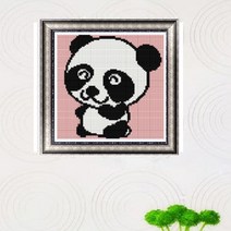 큐브아트 보석십자수, 1개, 11번.아기판다