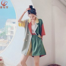 셀럽당 여성 반바지 세트 타이트 슬림 슬림 정장 반바지 투피스