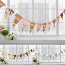 반짝 삼각가랜드 생일파티 축하 프로포즈 돌잔치 유치원 종이가랜드 꾸미기 실내디자인, 핑크