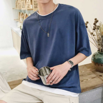 보드미 무지반팔티셔츠 컬러 무지 반팔 티셔츠 남자 학생 여름 데일리 코디