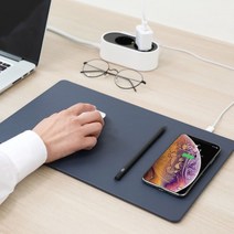 브로스앤컴퍼니 파우트 고속무선충전 마우스패드 HANDS3 PRO, 더스트그레이