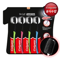 콜게이트 슬림소프트차콜 칫솔 4입 (미세모 항균칫솔 숯의효능)