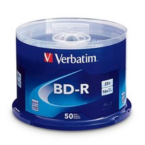 Verbatim BD-R 25GB 16X 블루레이 레코더블 미디어 디스크 50팩 스핀들 98397, 50 Pack Spindle_25GB