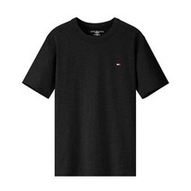 타미힐피거 크루 반팔티 블랙 남자 여자 반팔 티셔츠 면티 09T4135-001