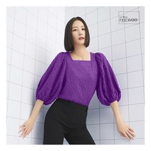 [르블랑페이우] 23SS 자가드 스퀘어넥 블라우스 2종