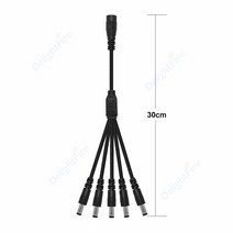 1-2 웨이 DC 전원 분배기 케이블 1 암-2/3/4/5/6/8 수 5.5mm 2.1mm 잭 커넥터 와이어 CCTV 카메라 LED 스, 1Female to 5 Male, 10pcs