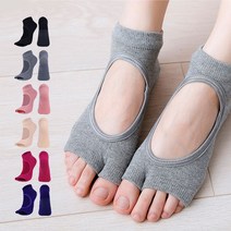 요가양말 필라테스양말 요가삭 토오픈 필라테스 양말 요가 삭스 논슬립 홈트 발레핏, 쿠팡 그레이